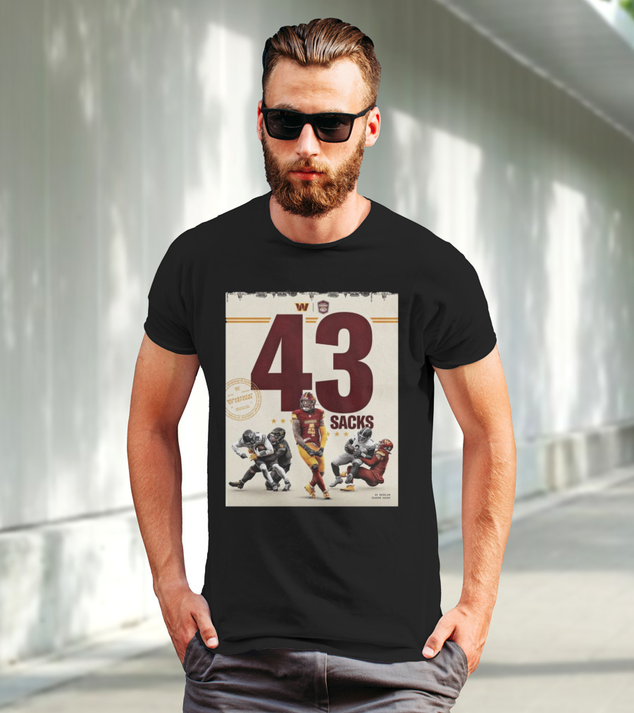 Washington Commanders 43 Sacks Chunky Sacks Hunger Program T-Shirt