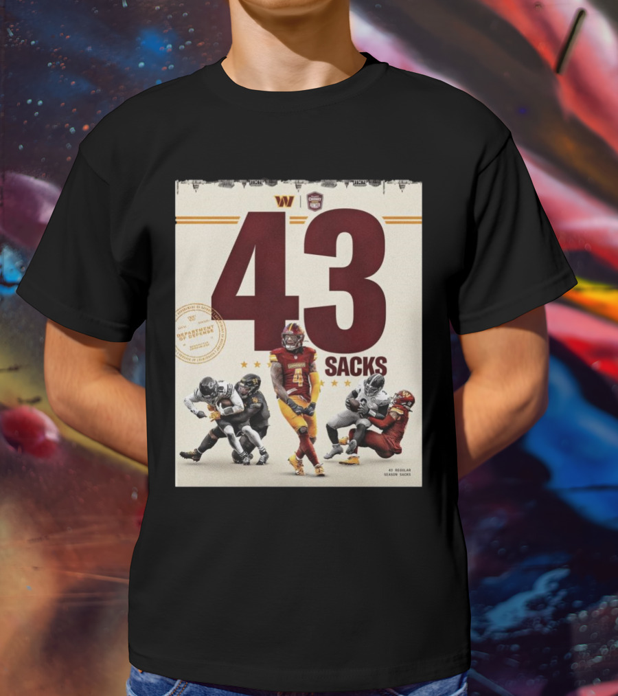 Washington Commanders 43 Sacks Chunky Sacks Hunger Program T-Shirt