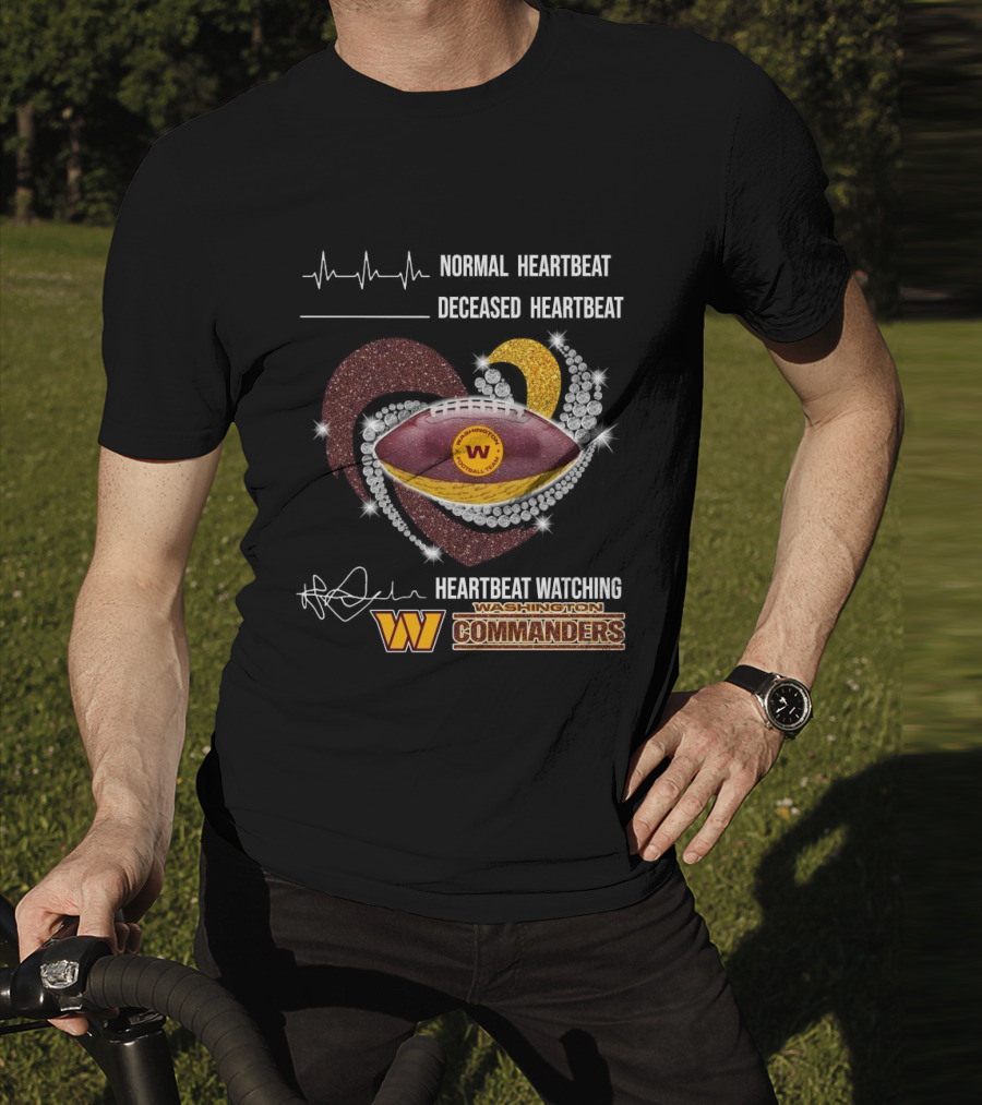 Washington Commanders Faster Heartbeat When Ing Football Diamond Heart T-Shirt
