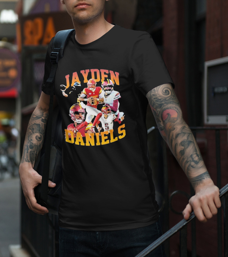 Jayden Daniels Washington Commanders Football Player Collage T-Shirt