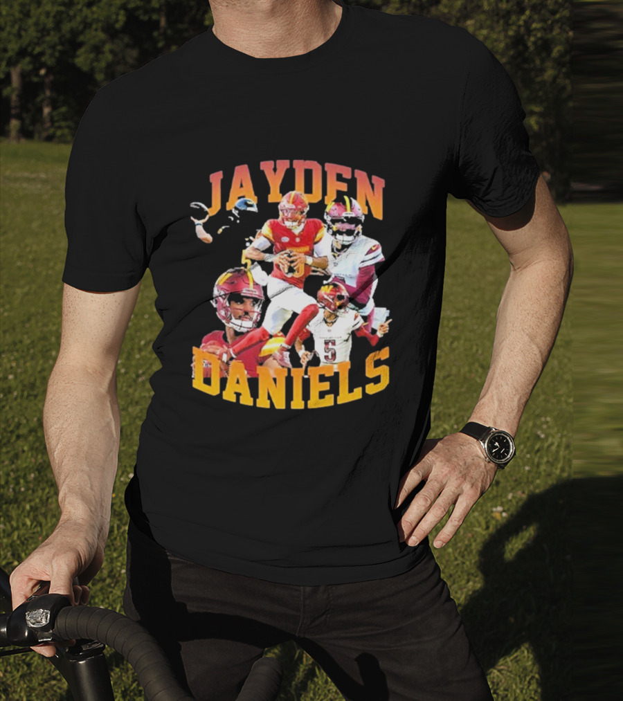 Jayden Daniels Washington Commanders Football Player Collage T-Shirt