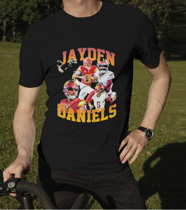 Jayden Daniels Washington Commanders Football Player Collage T-Shirt
