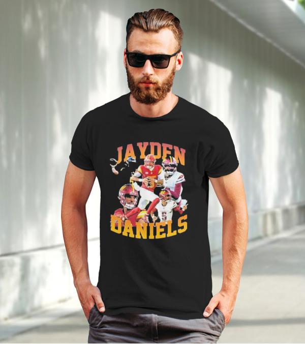 Jayden Daniels Washington Commanders Football Player Collage T-Shirt