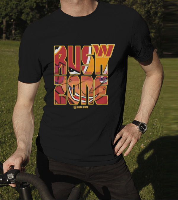 Washington Commanders NFL Rush Zone Cartoon Football T-Shirt