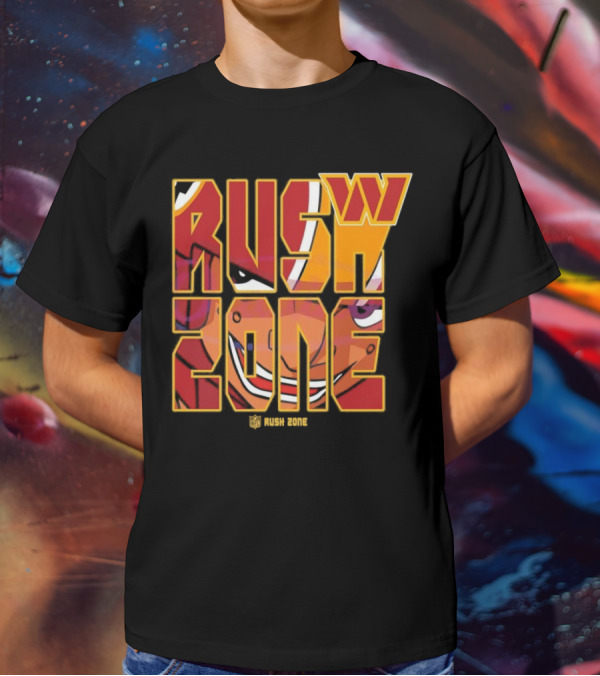 Washington Commanders NFL Rush Zone Cartoon Football T-Shirt