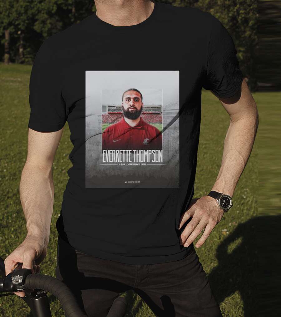 Washington State Football Everette Thompson Assistant Defensive Line Coach Palouse Stadium T-Shirt