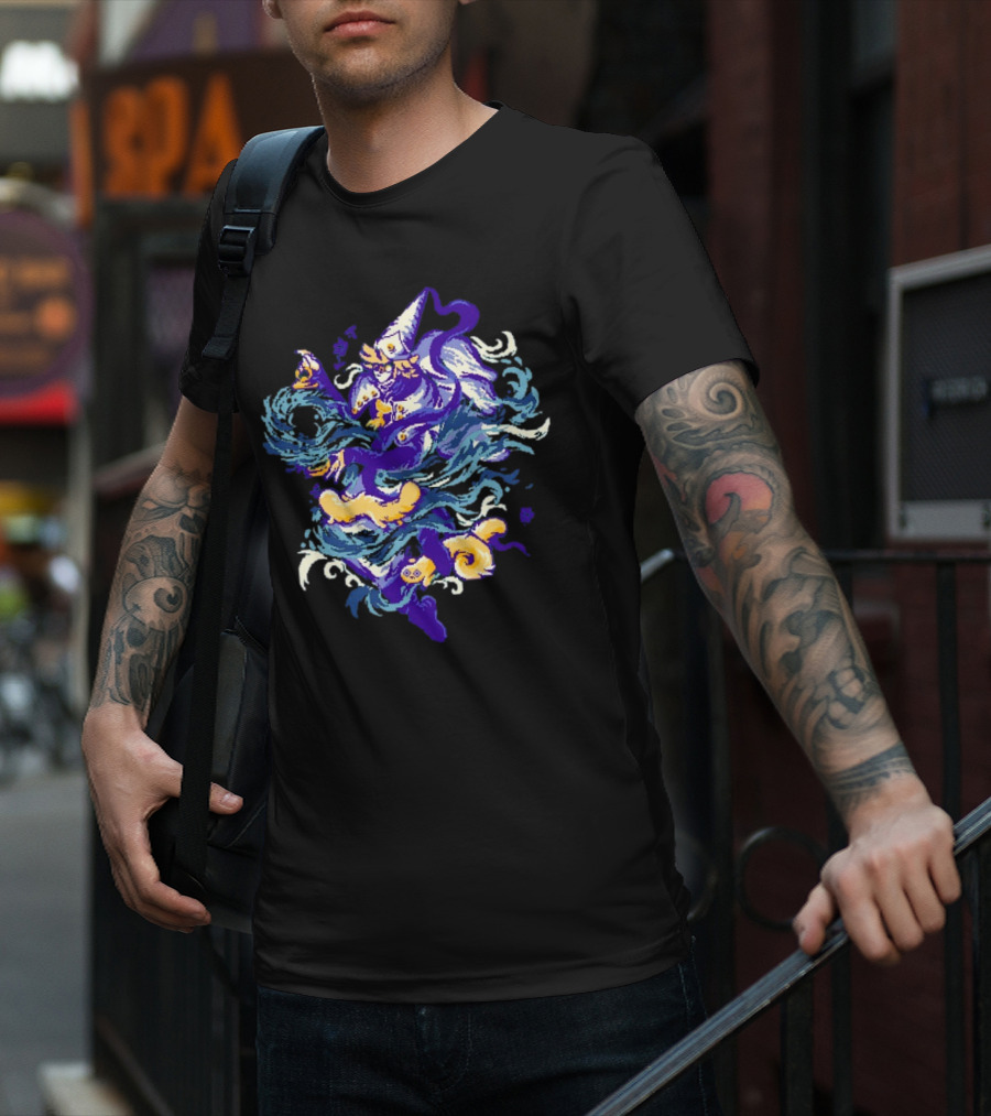 Water Witch Purple Fish Mystic Waves T-Shirt