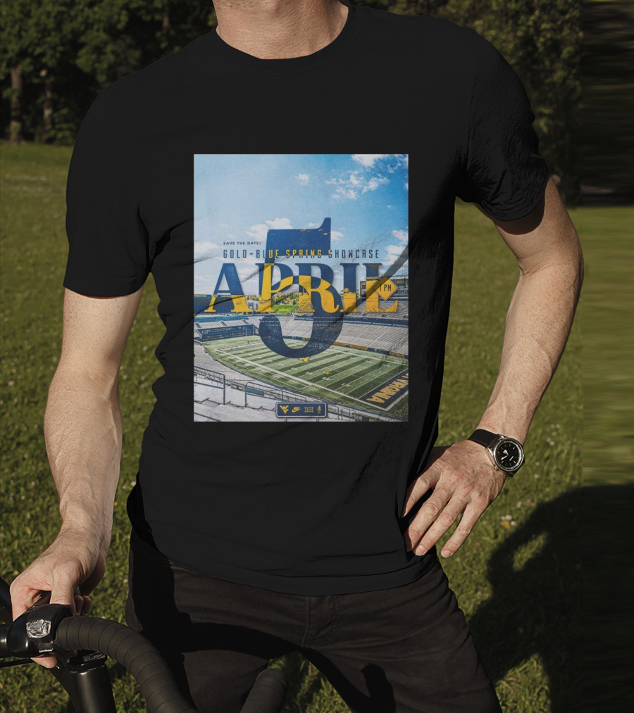 West Virginia Mountaineers Save The Date Gold Blue Spring Showcase April 5 2025 1 PM T-Shirt