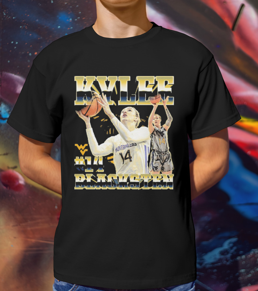West Virginia Mountaineers Basketball Kylee Blacksten #14 T-Shirt