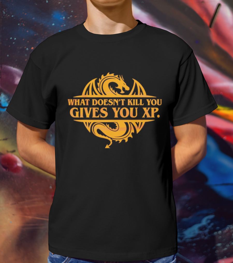 What Doesn’t Kill You Gives You XP Dragon Icon Dungeons And Dragons T-Shirt