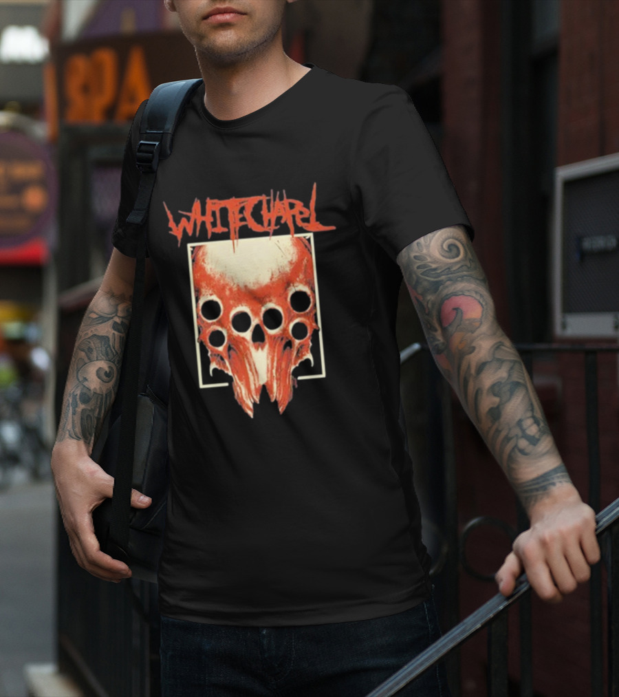 Whitechapel Skull Bone With Red Cult Woods Imagery T-Shirt
