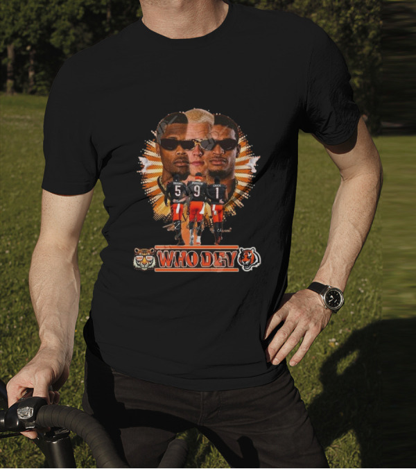 Who Dey Cincinnati Bengals 2025 Signatures Higgins Burrow Chase T-Shirt