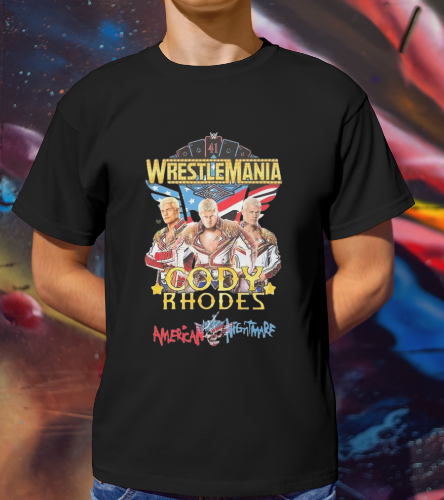 Wrestlemania 41 Cody Rhodes American Nightmare Vegas 2025 T-Shirt