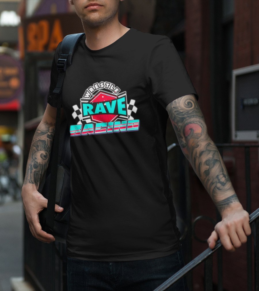 WrestleRave Racing Checkered Flag Retro Style T-Shirt