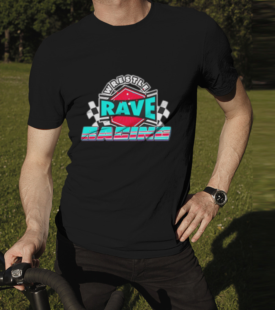 WrestleRave Racing Checkered Flag Retro Style T-Shirt