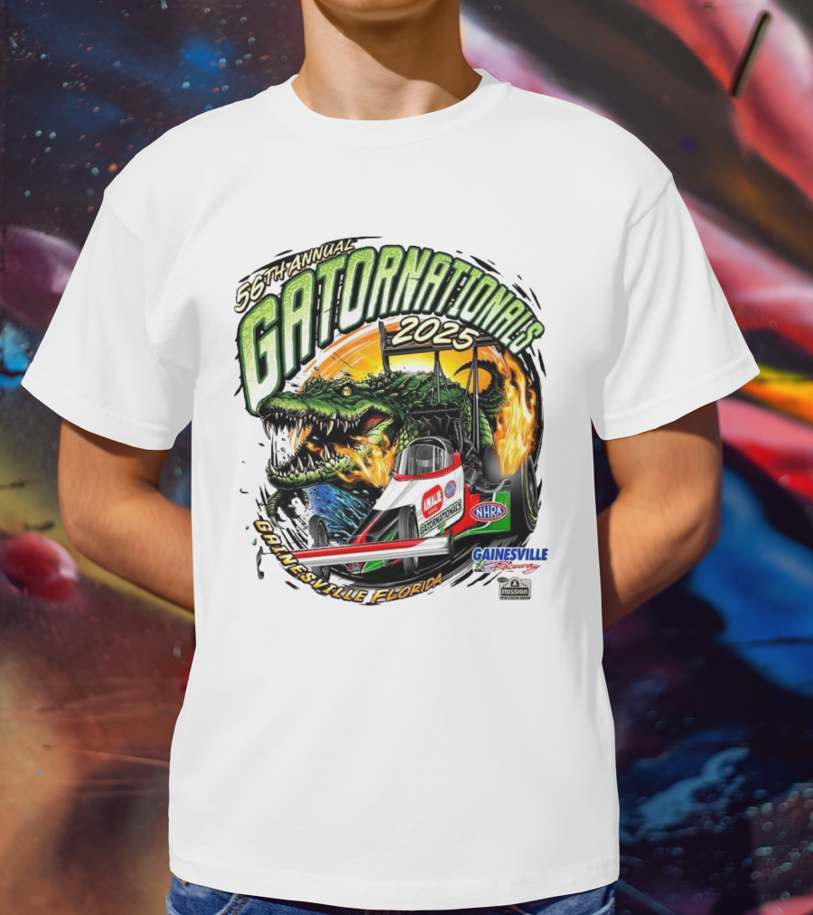 56th Annual Gatornationals 2025 Gainesville Florida NHRA Drag Racing Event T-Shirt