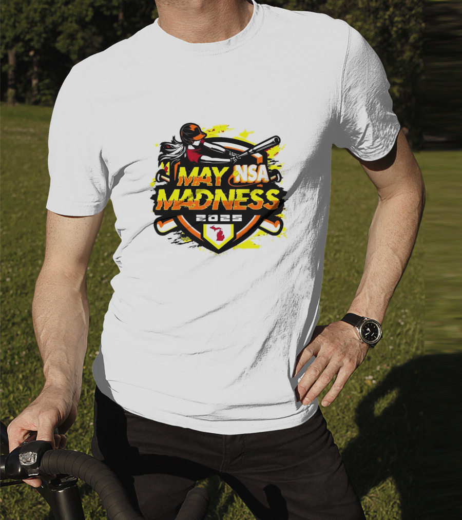 2025 NSA May Madness Fastpitch Tournament Michigan Logo T-Shirt