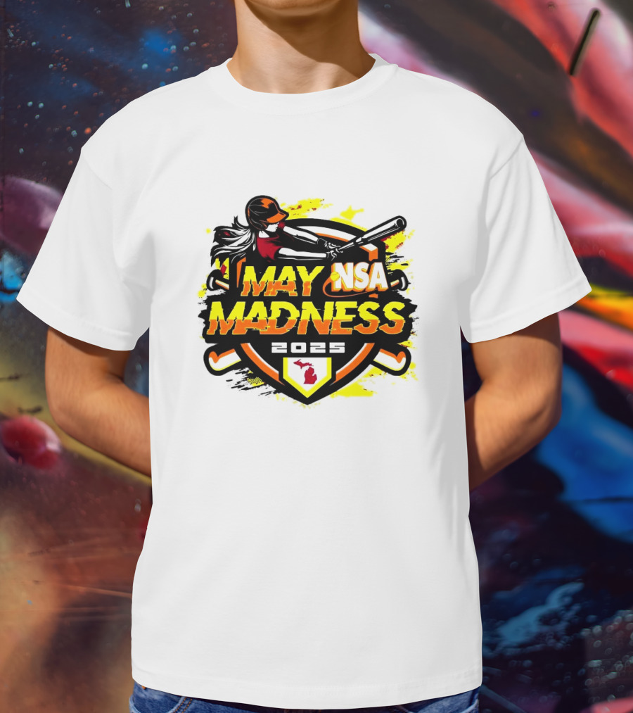 2025 NSA May Madness Fastpitch Tournament Michigan Logo T-Shirt