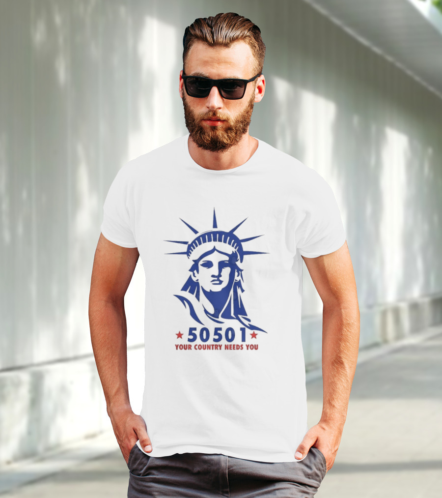 50501 Your Country Needs You Statue Of Liberty Democracy T-Shirt