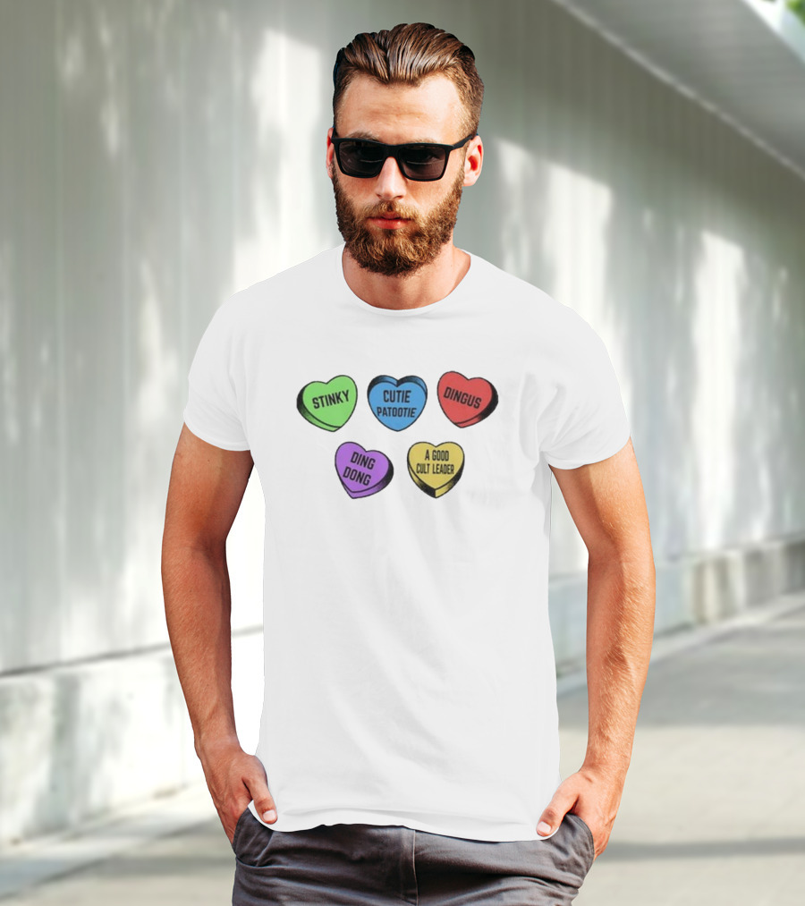 Stinky Dingus Cutie Patootie A Good Cult Leader Ding Dong Hearts T-Shirt