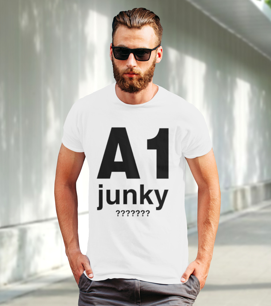 A1 Junky Motorcycle Racing Graphic Bold Nostalgic Style T-Shirt