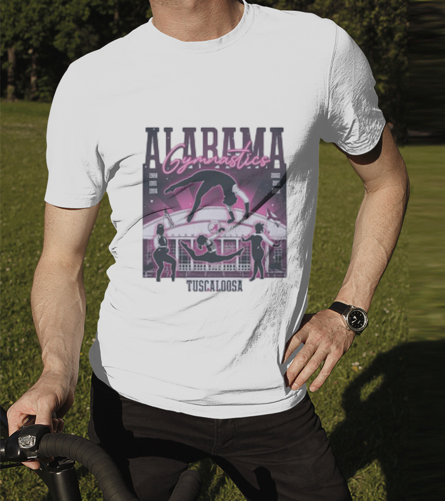 Alabama Gymnastics Over The Coliseum Tuscaloosa With Years 1988 1991 1996 2002 2011 2012 T-Shirt