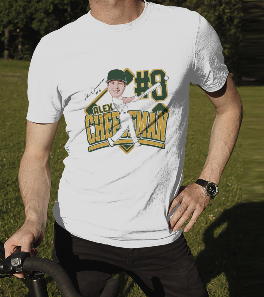 Alex Cheeseman #8 Baseball Caricature 2025 T-Shirt