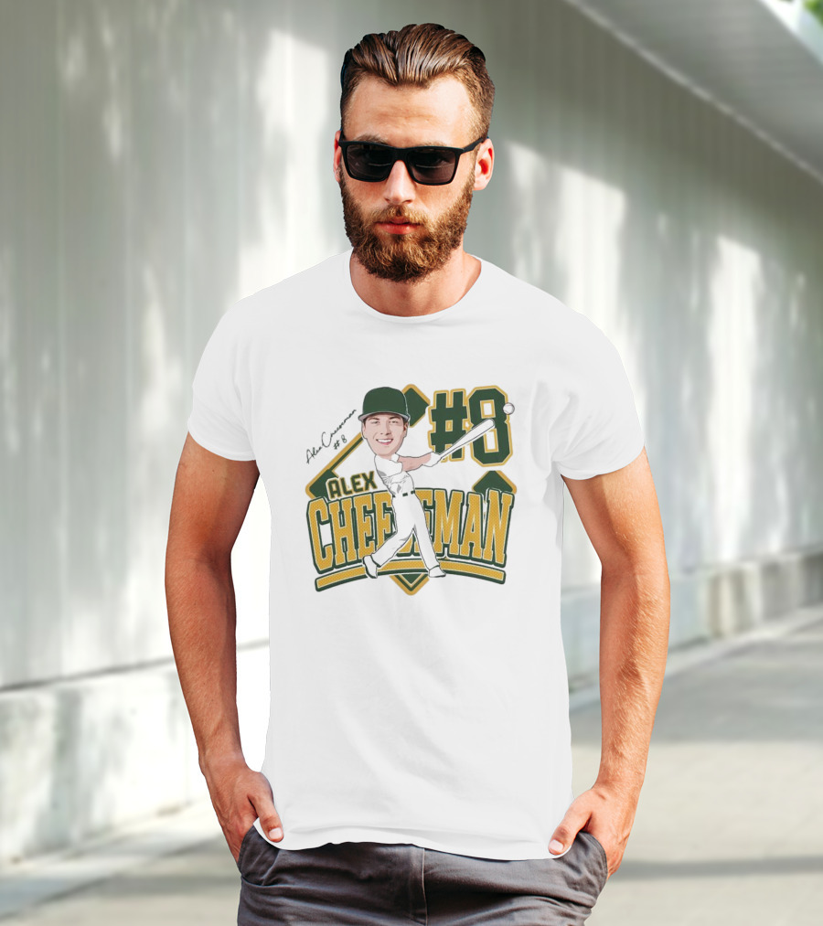 Alex Cheeseman #8 Baseball Caricature 2025 T-Shirt