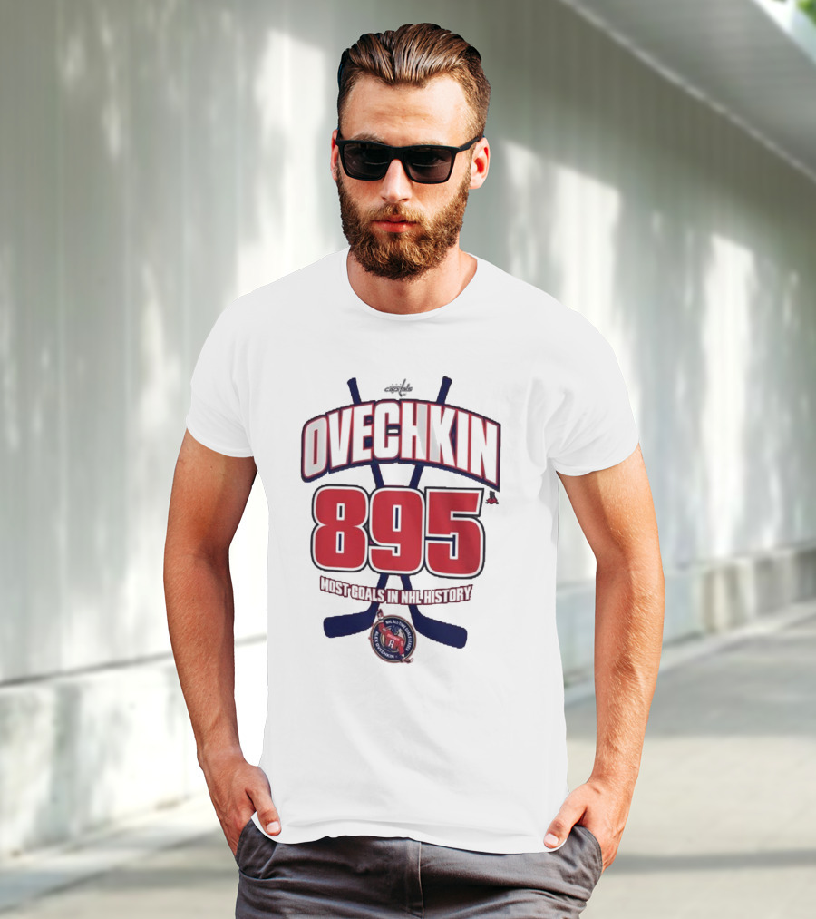 Ovechkin 895 Goals NHL History Washington Capitals T-Shirt