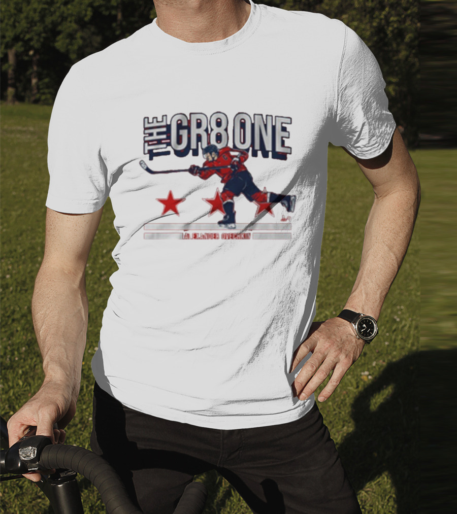 The GR8 One Alexander Ovechkin Hockey Player With Stars And Stick T-Shirt