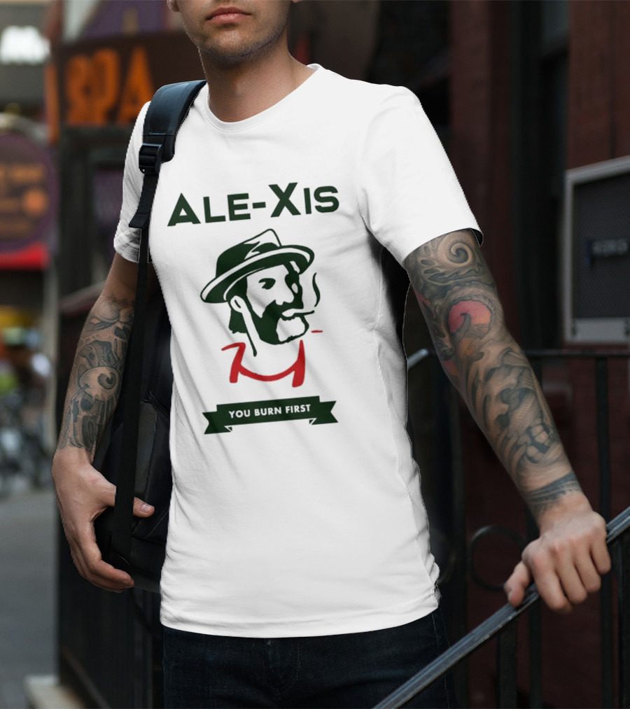 ALE-XIS You Burn First Smoking Man Fedora Illustration T-Shirt
