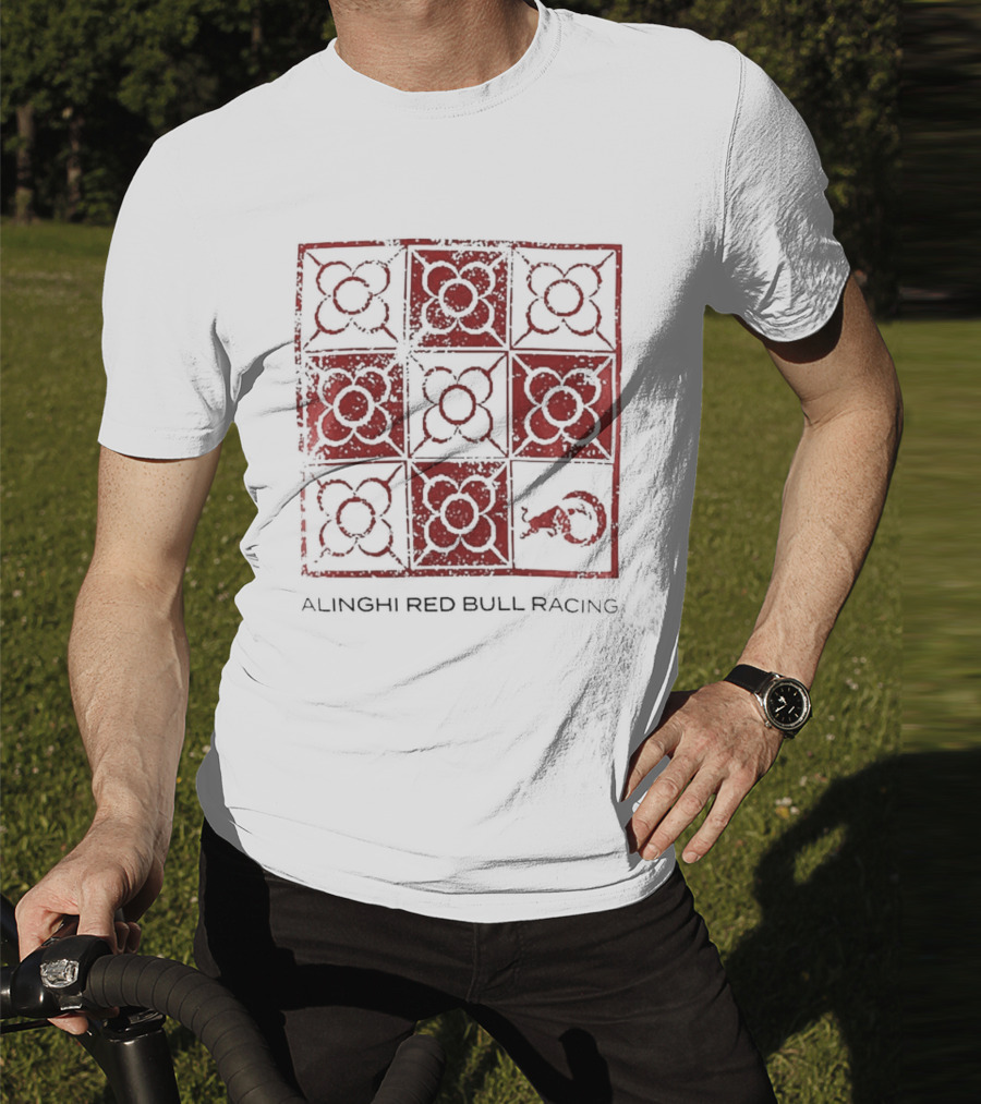 Alinghi Red Bull Racing Barcelona Nine-Panel Grid Pattern T-Shirt