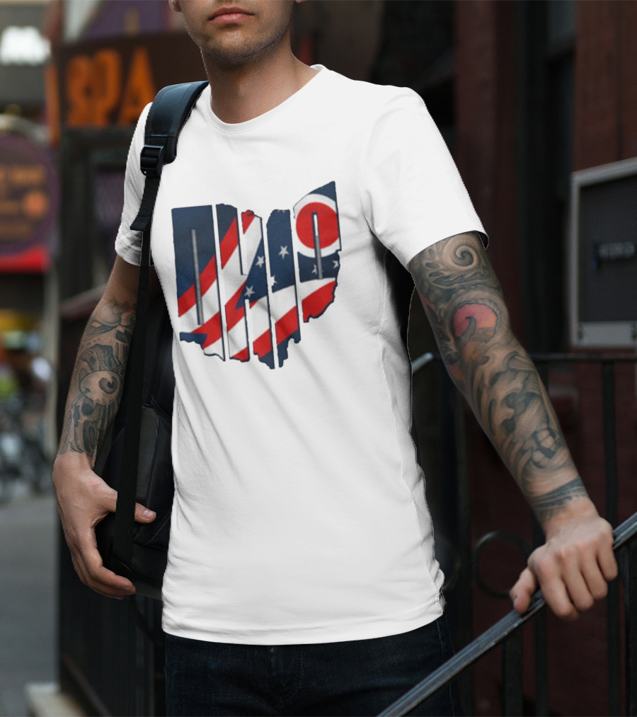 Ohio State Flag USA Cleveland Columbus Basketball 2025 T-Shirt