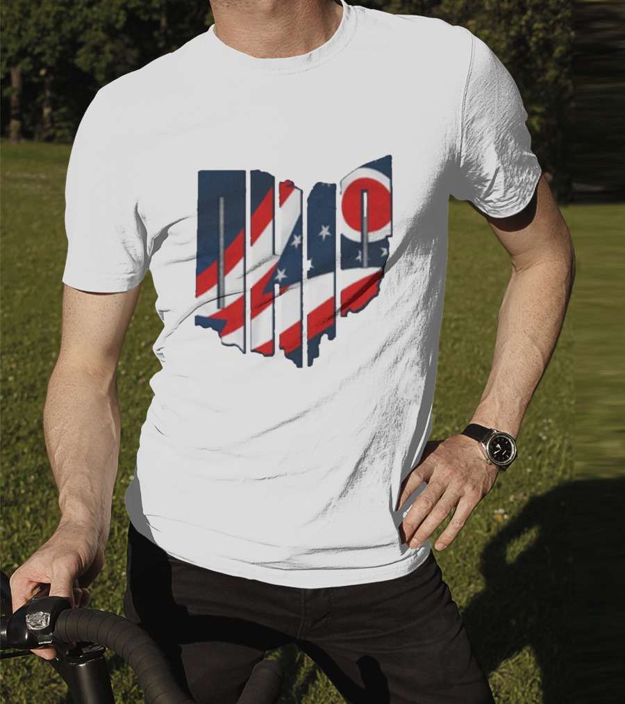 Ohio State Flag USA Cleveland Columbus Basketball 2025 T-Shirt