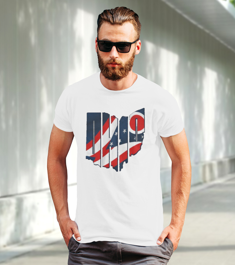 Ohio State Flag USA Cleveland Columbus Basketball 2025 T-Shirt
