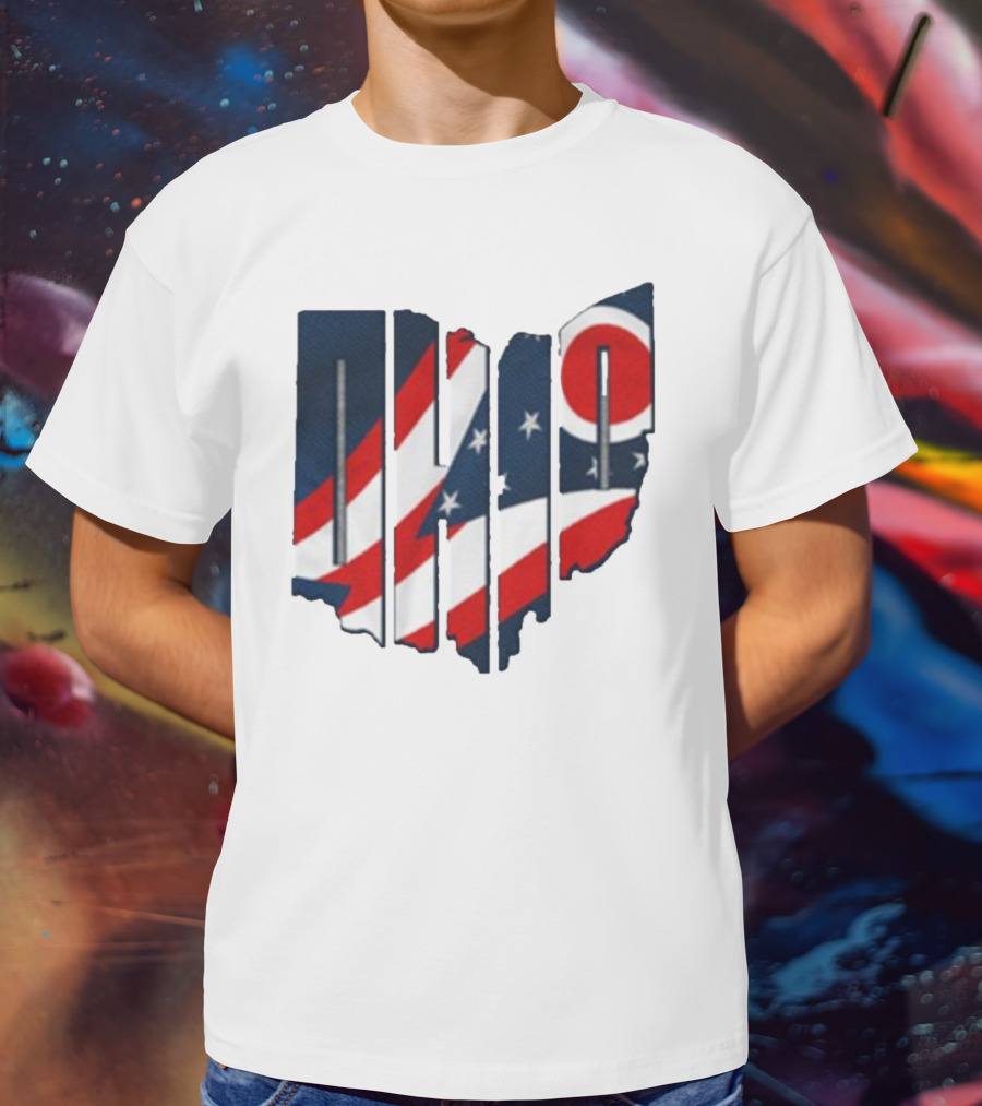 Ohio State Flag USA Cleveland Columbus Basketball 2025 T-Shirt