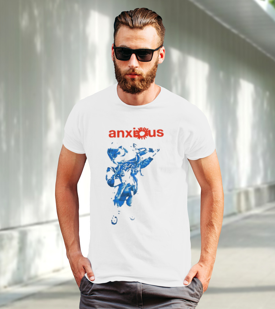 Anxious Blue Abstract Deer Kid T-Shirt