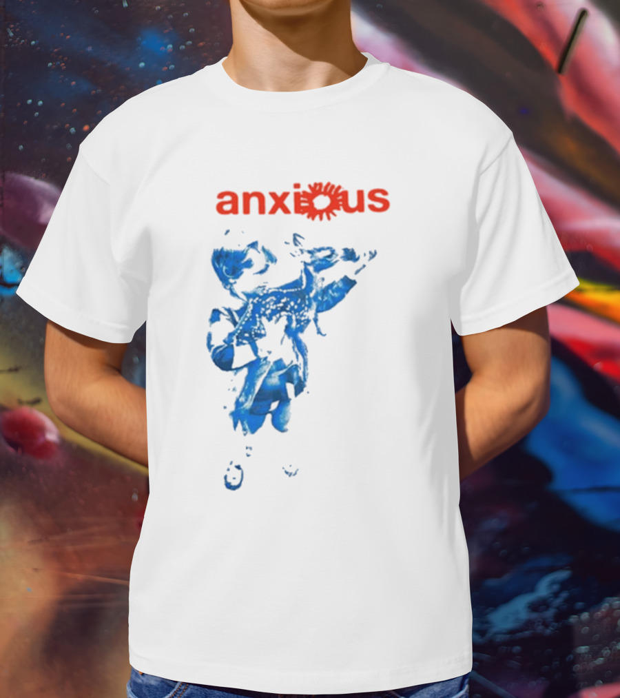 Anxious Blue Abstract Deer Kid T-Shirt