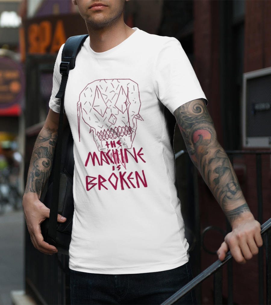 Arcadefire The Machine Is Broken Skull Illustration T-Shirt