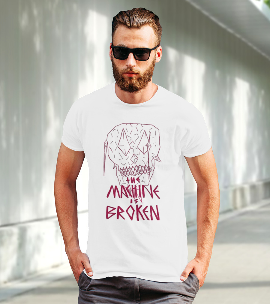 Arcadefire The Machine Is Broken Skull Illustration T-Shirt