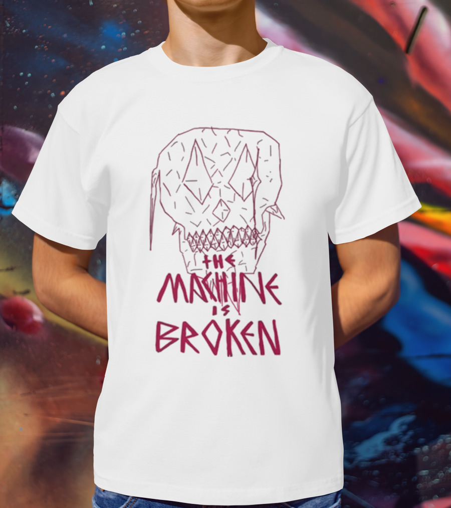 Arcadefire The Machine Is Broken Skull Illustration T-Shirt
