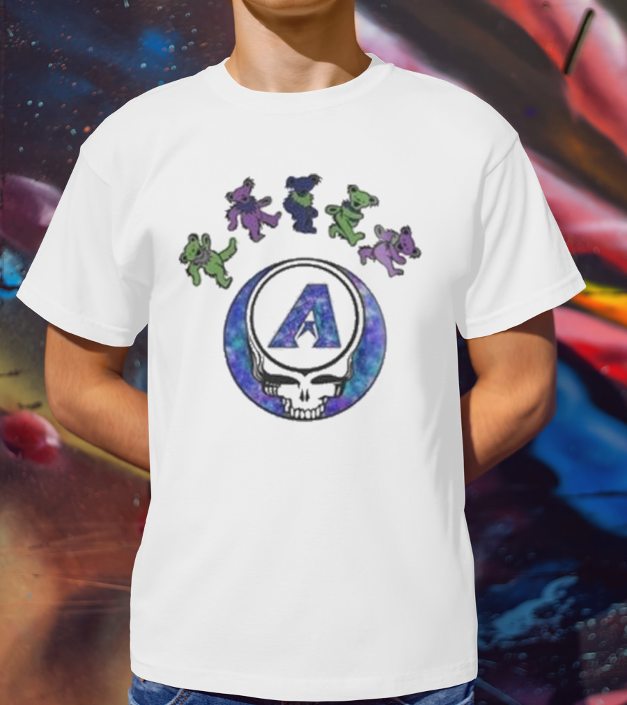Arizona Diamondbacks 2025 Grateful Dead Skull Dancing Bears Baseball Night T-Shirt
