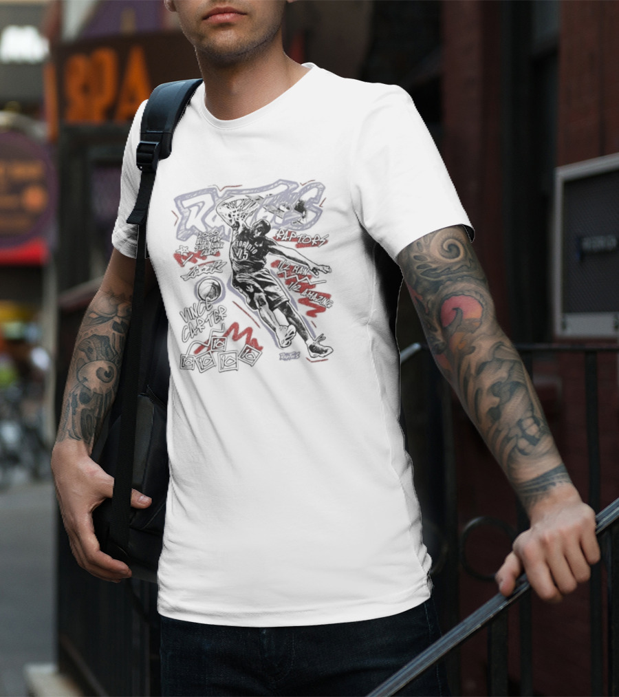 Toronto Raptors Vince Carter Iconic Hardwood Player Tribute T-Shirt
