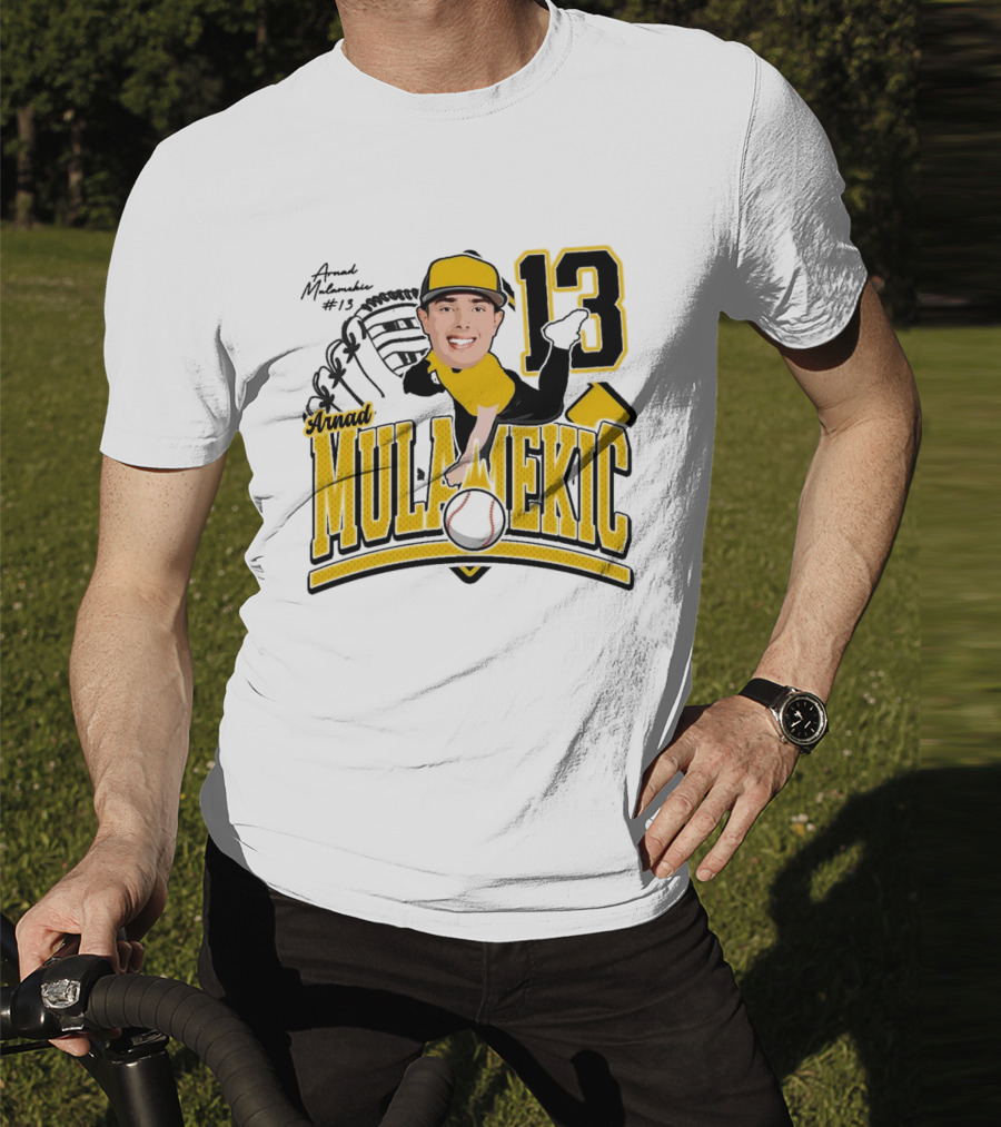 Arnad Mulamekic Baseball 13 Player Underhand Catcher Yellow Outfit T-Shirt