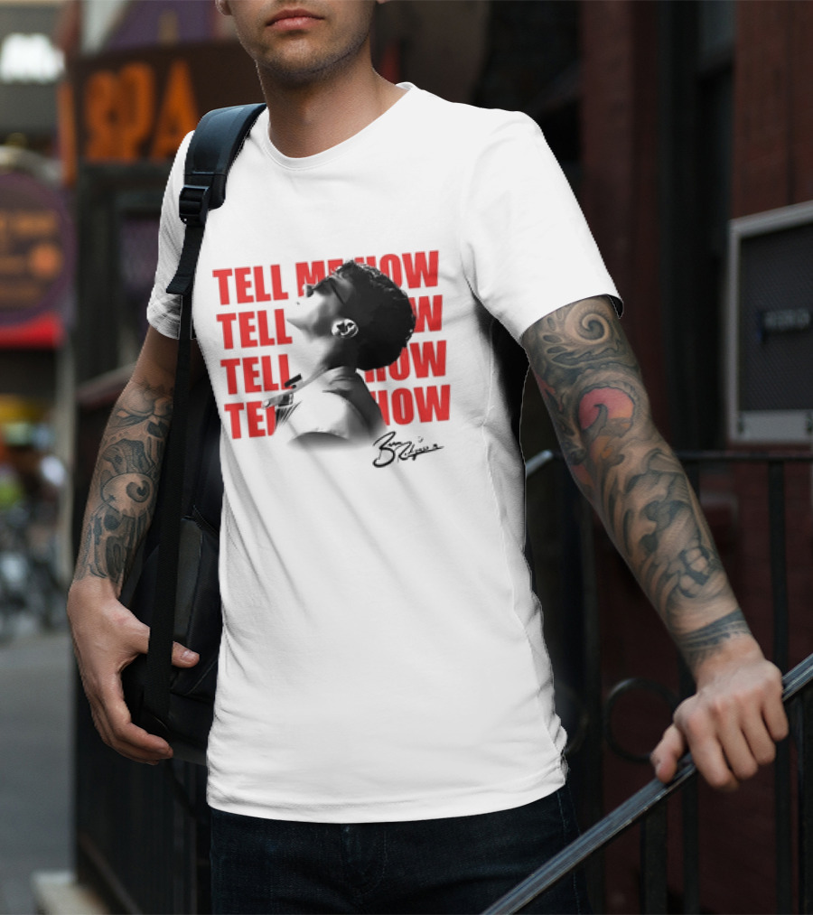 Ben Rodrigues Tell Me How Afro Silhouette And Red Text T-Shirt