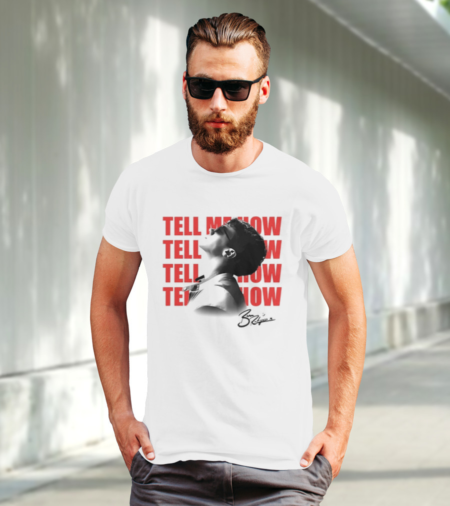 Ben Rodrigues Tell Me How Afro Silhouette And Red Text T-Shirt