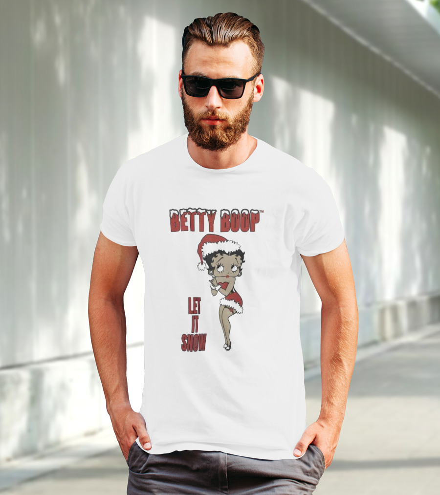 Betty Boop Santa Outfit Let It Snow T-Shirt