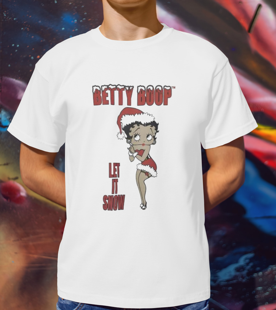 Betty Boop Santa Outfit Let It Snow T-Shirt