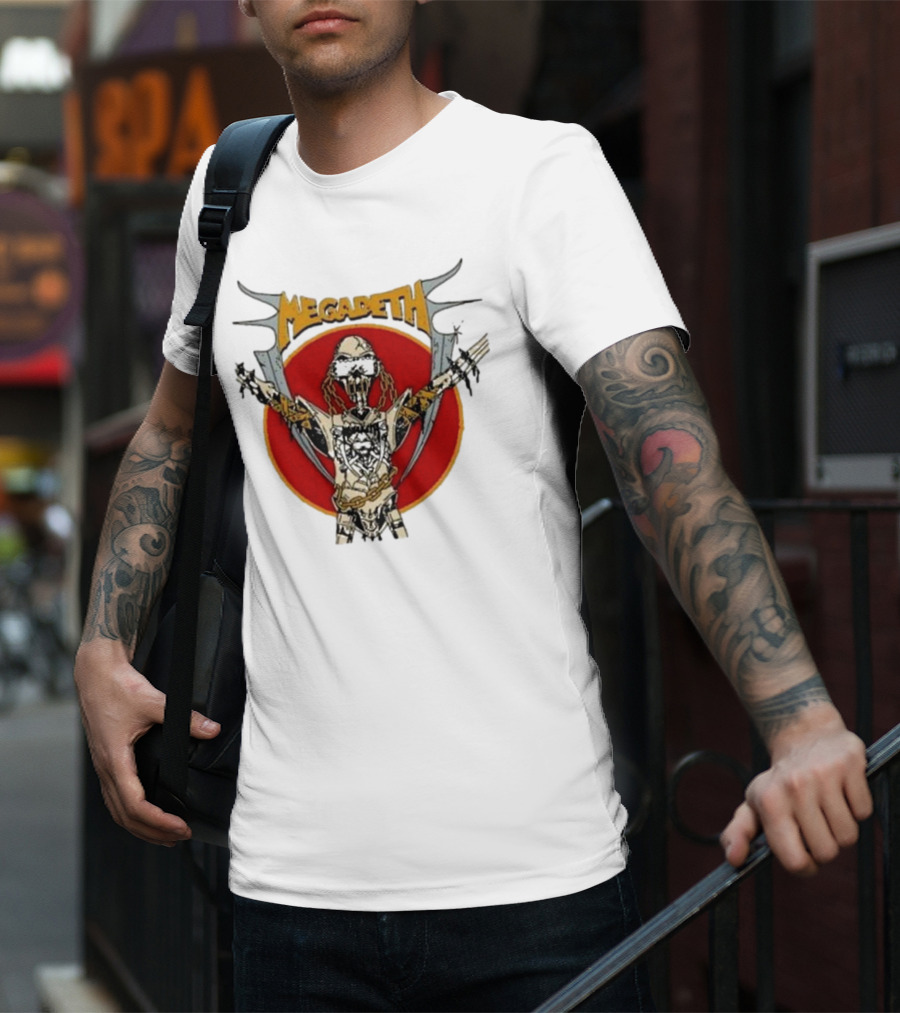 Megadeth Vic Rattlehead Robot With Cross Beyond Human T-Shirt