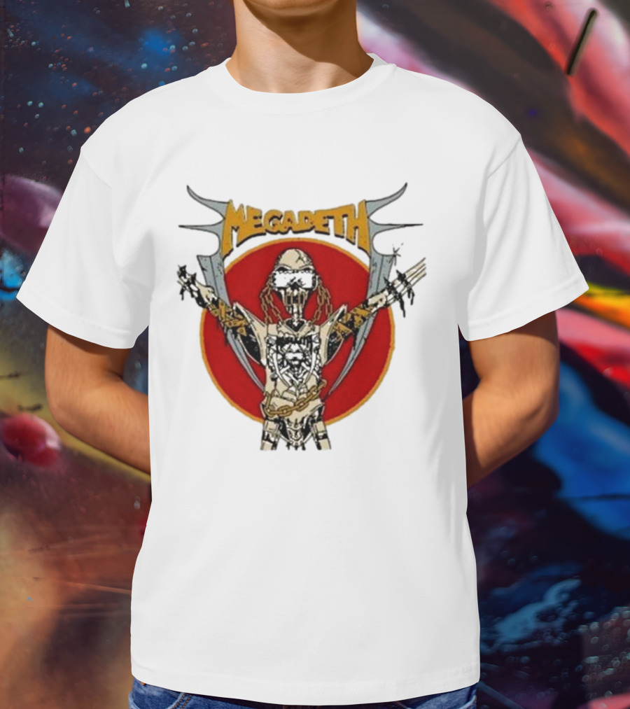Megadeth Vic Rattlehead Robot With Cross Beyond Human T-Shirt